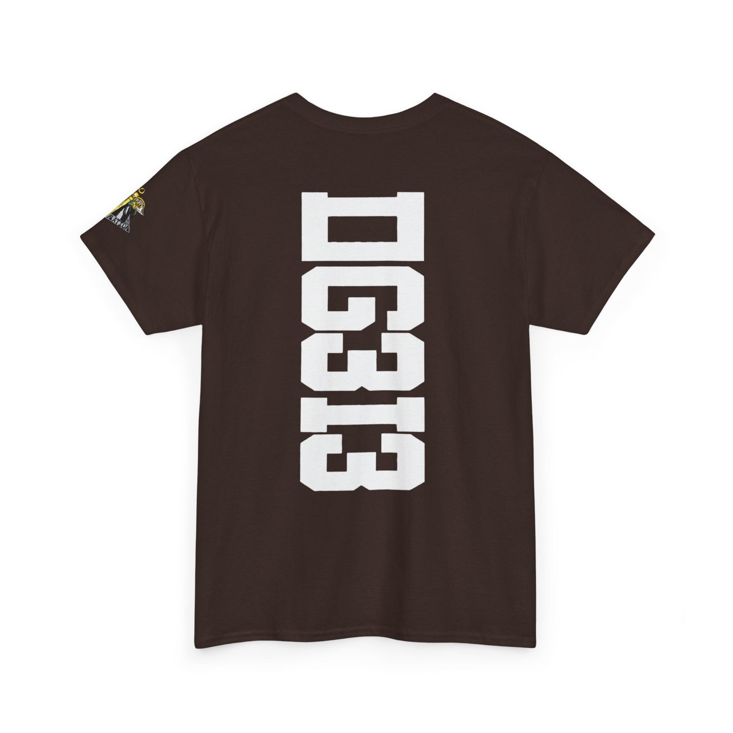 DG313 Graphic Tee — Back Print with Sleeve Crest