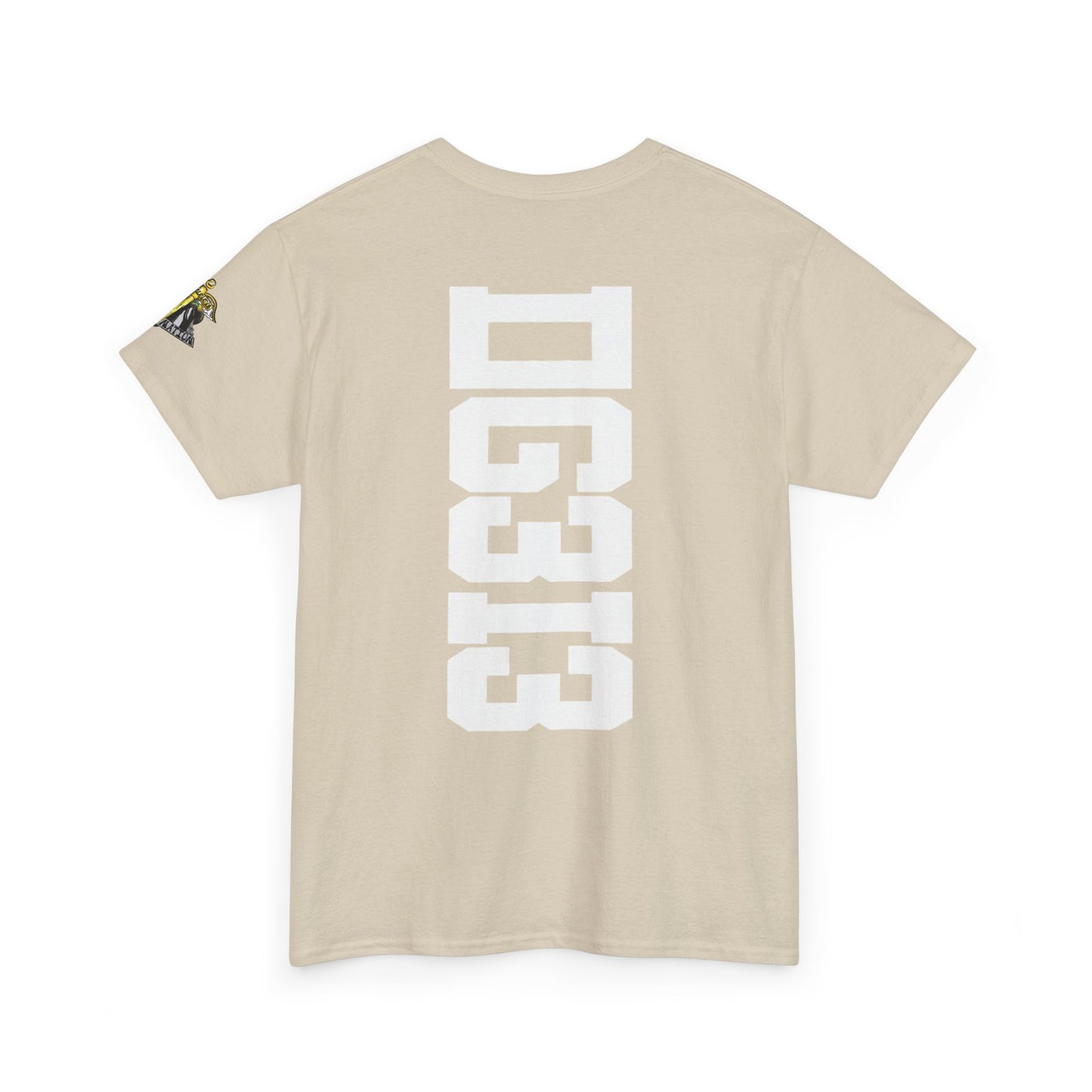 DG313 Graphic Tee — Back Print with Sleeve Crest
