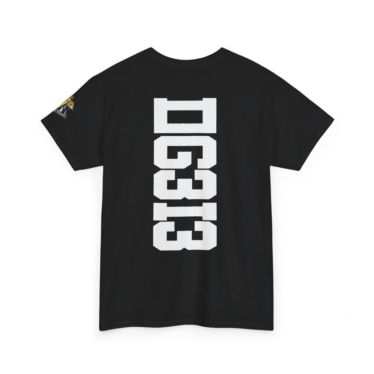 DG313 Graphic Tee — Back Print with Sleeve Crest