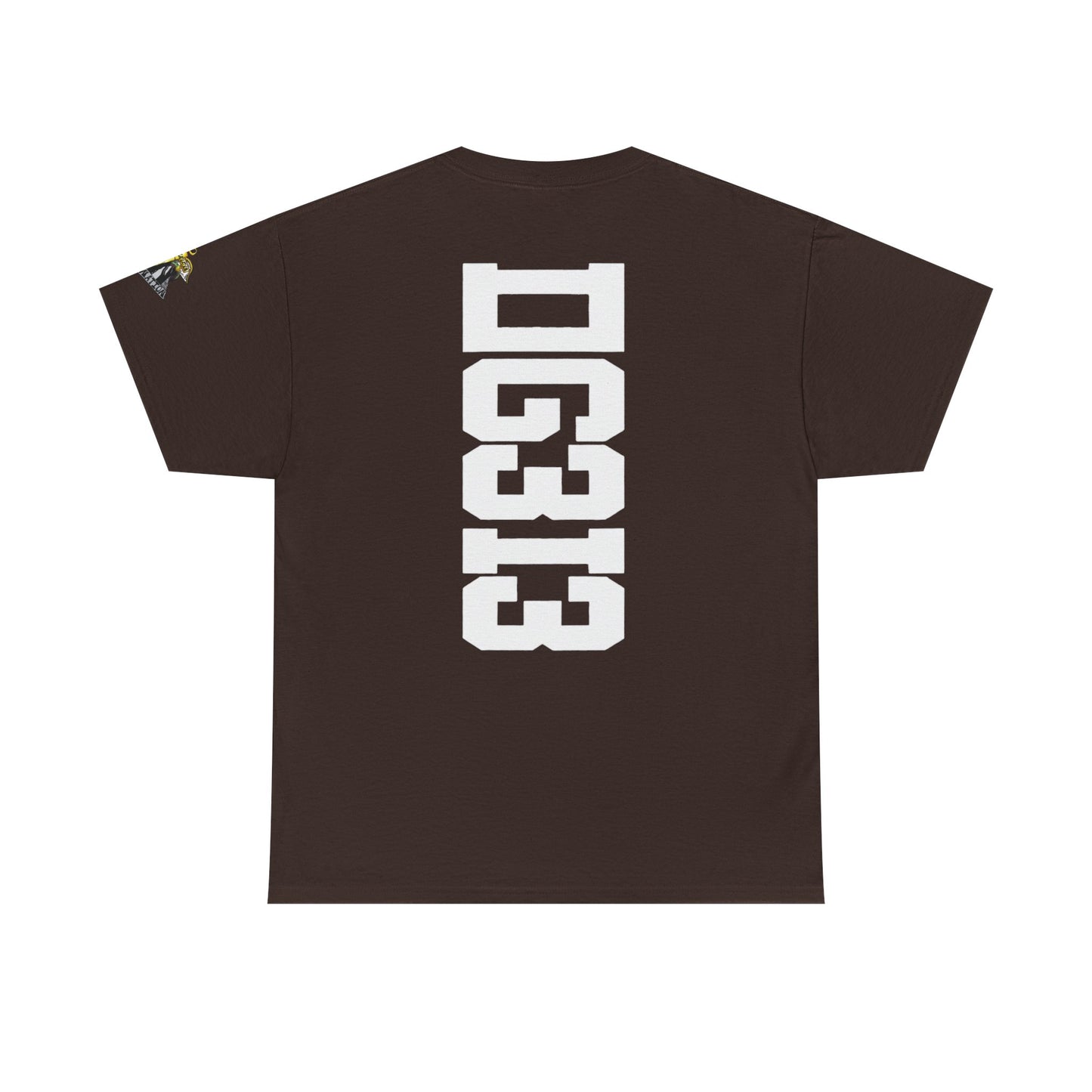 DG313 Graphic Tee — Back Print with Sleeve Crest