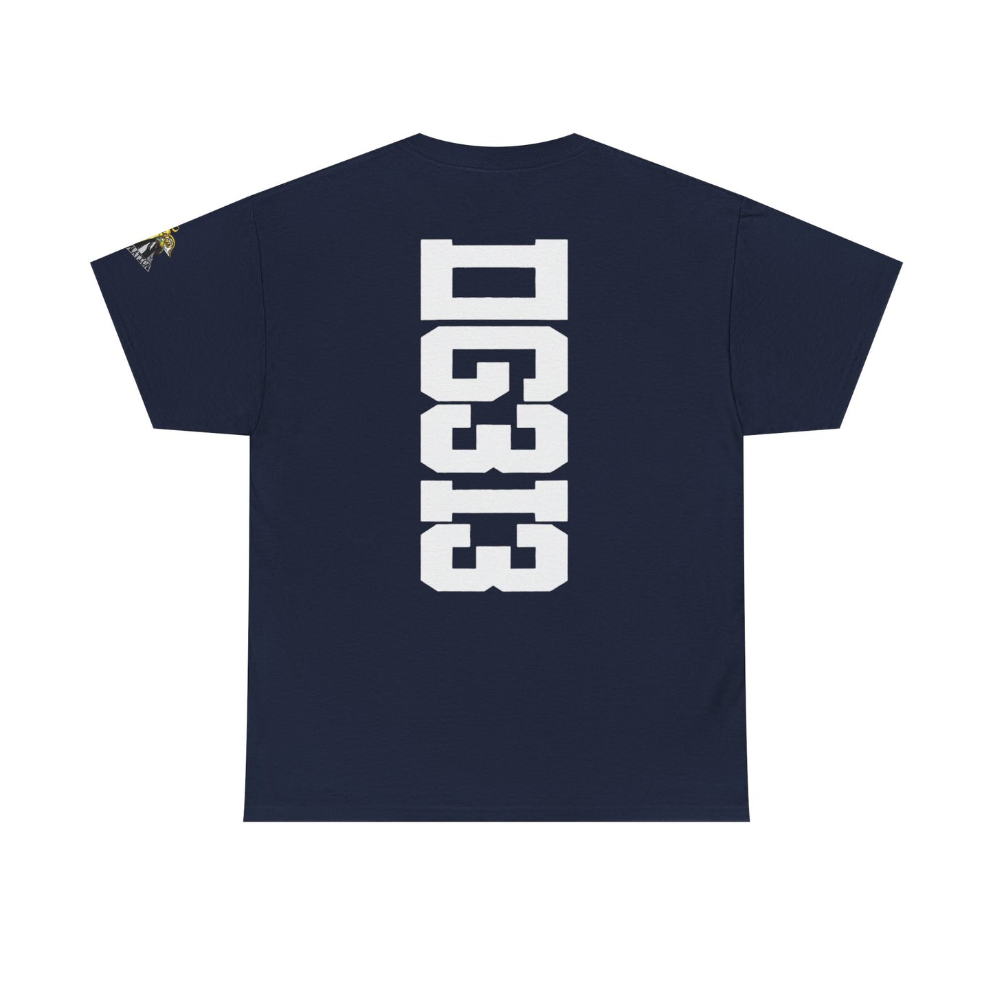 DG313 Graphic Tee — Back Print with Sleeve Crest