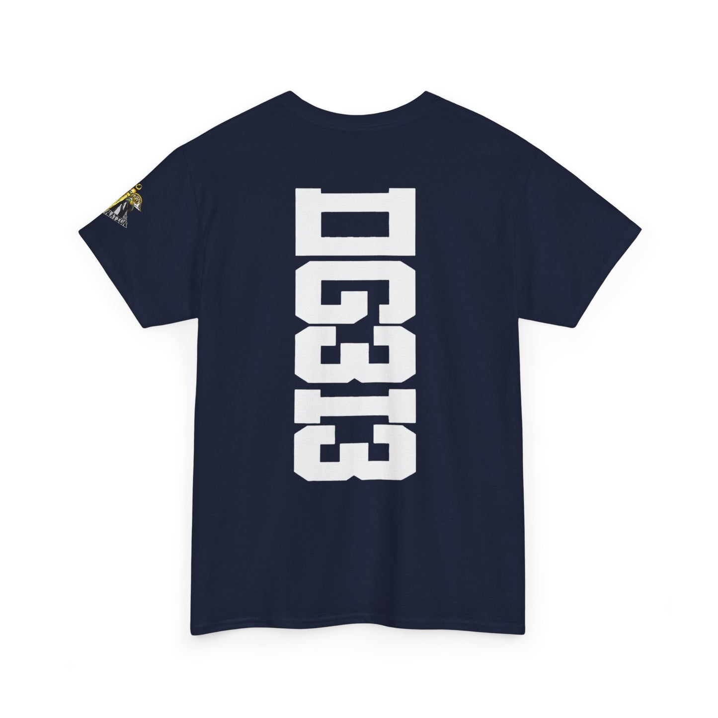 DG313 Graphic Tee — Back Print with Sleeve Crest